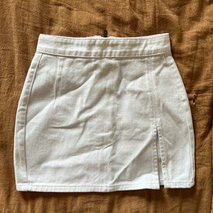 Princess Polly White Jean Skirt with Slit